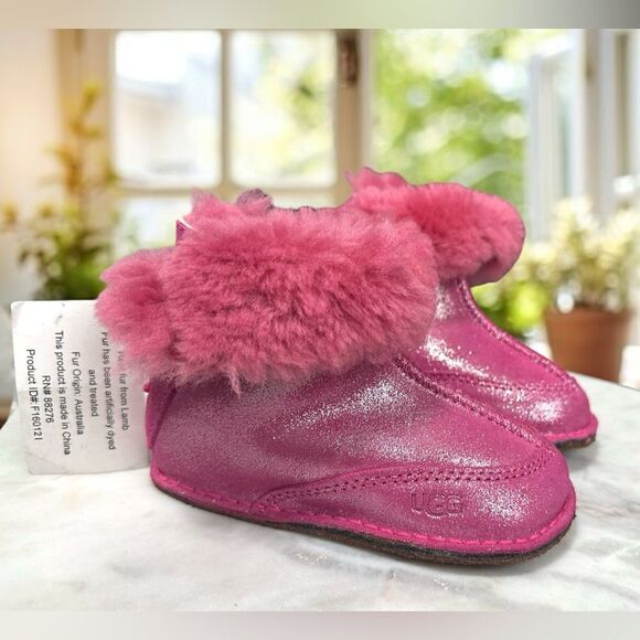 UGG Infant Baby Toddler Winter Boo Crib Shearling Boots Size 6/7 L 18-24 Months - Picture 5 of 14